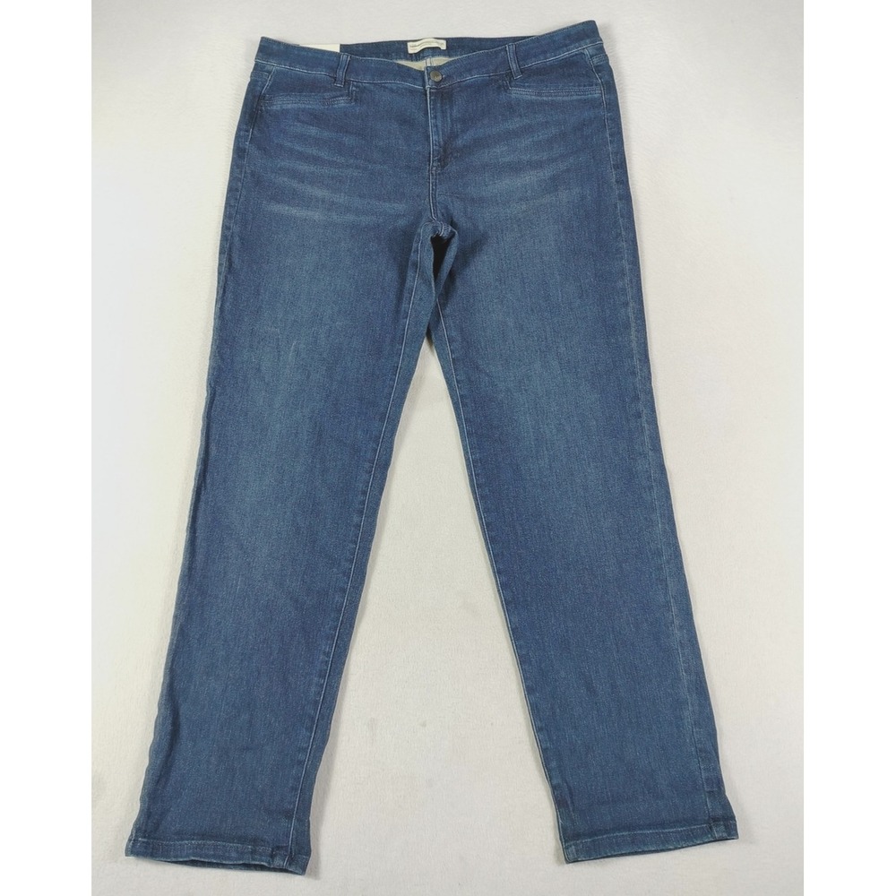 J. Jill Boyfriend Jeans Women 18 Blue Liberty Wash Slim Straight Denim 058171